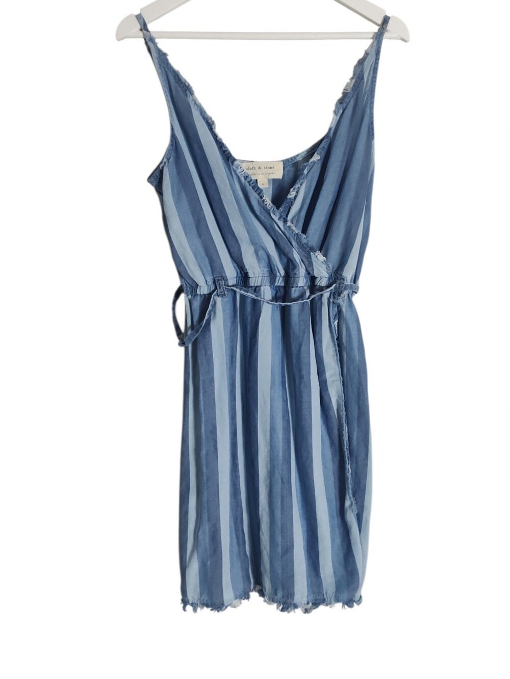 Cloth & Stone Striped Tencel Wrap Dress Sz Small